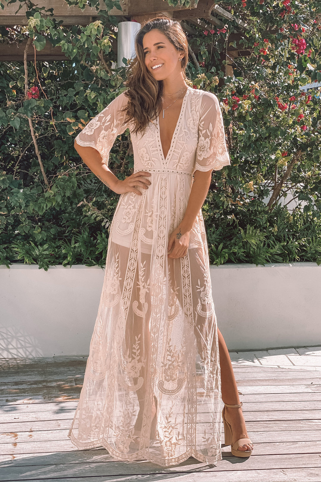 Natural Lace Maxi Romper | Cute Rompers Saved by the Dress Natural Lace Maxi Romper | Cute Rompers Saved by the Dress