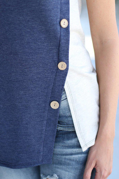 Navy And Ivory Top