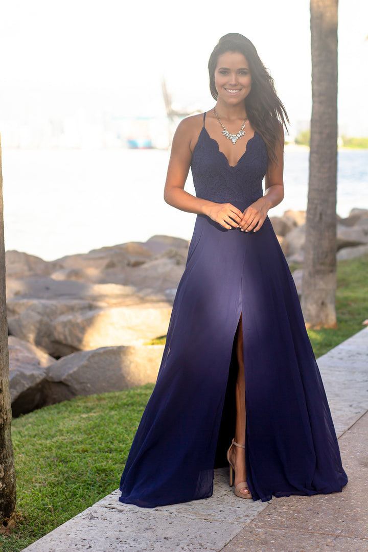 white christmas dresses HARUKA CIRCLE CROCHET LONG DRESS IN NAVY – 100% SILK SHOP