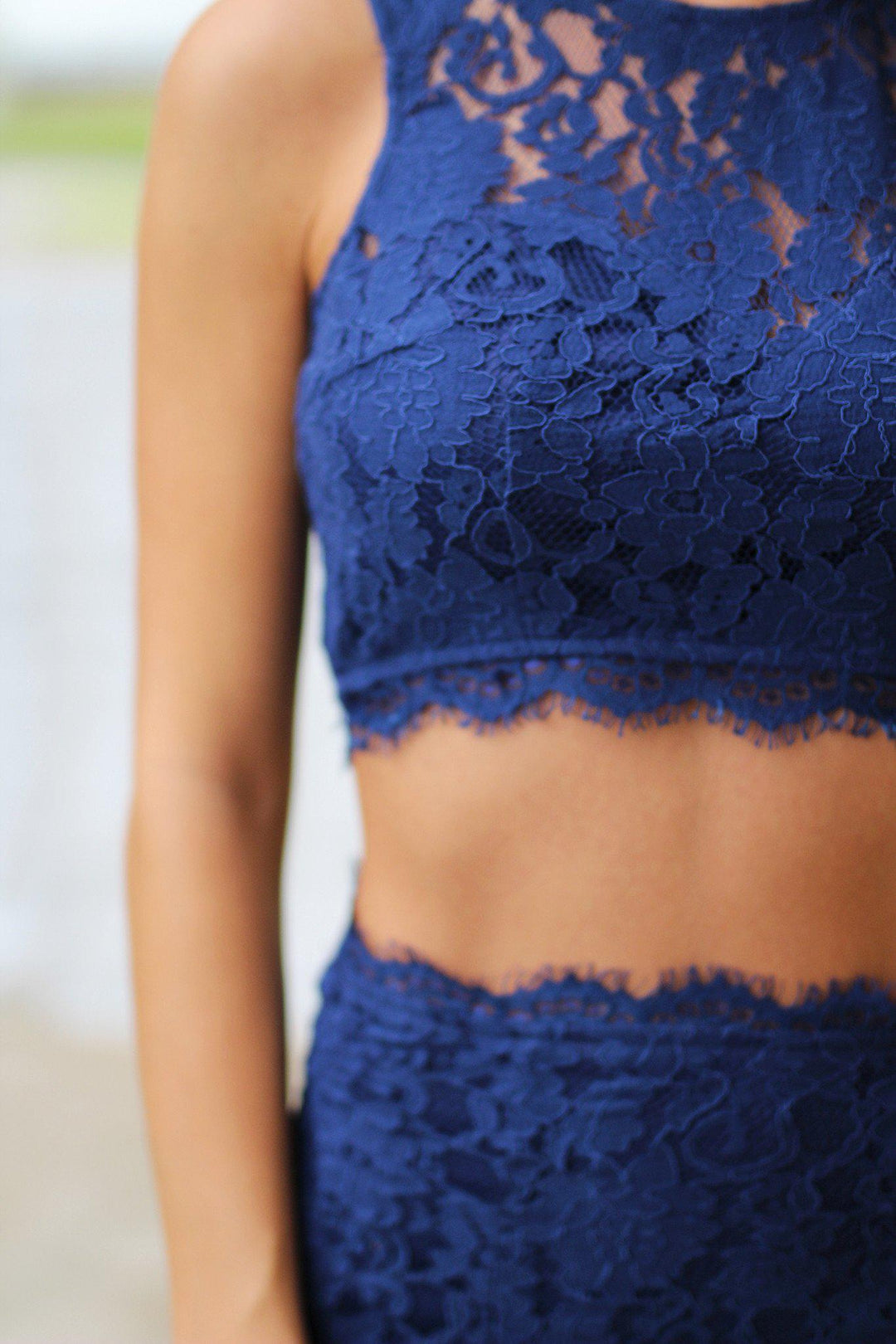blue dress with lipstick Teal Blue Sequin Tissue Crop Top & Off-White Brocade Skirt Set – Maybell  Womens Fashion main image 0