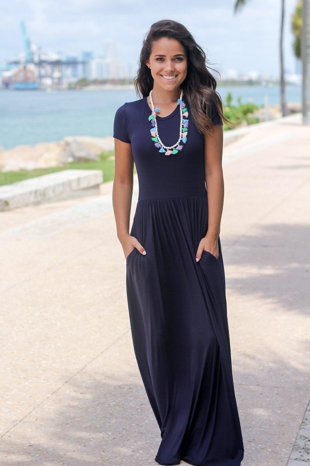 long sleeve dress with open back Louisa Long Sleeve Slinky Maxi Dress / Black | MESHKI