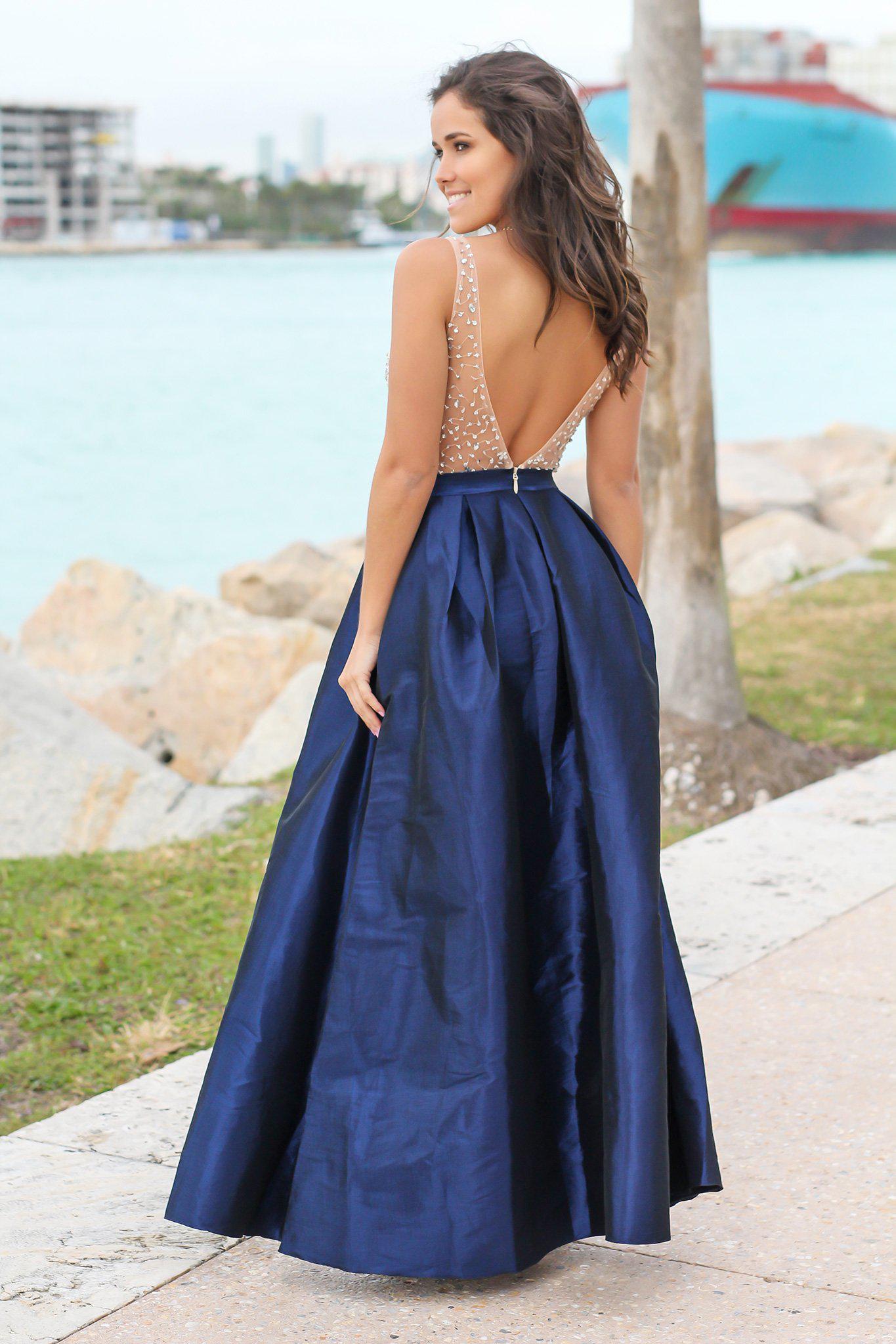 Navy Jeweled Maxi Dress | Formal Dresses Saved by the Dress Navy Jeweled Maxi Dress | Formal Dresses Saved by the Dress