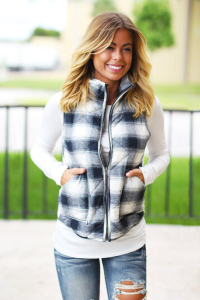 flannel casual vest