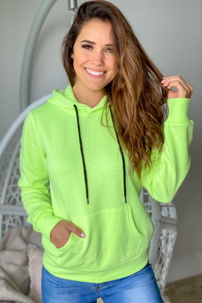 Bright yellow hoodie women's sale