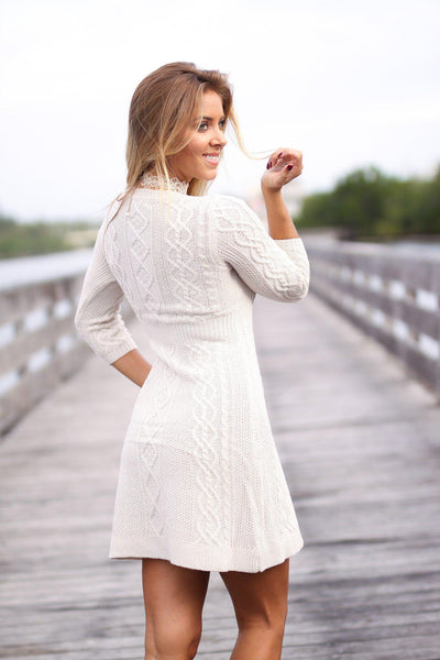 Oatmeal Knitted Sweater Dress