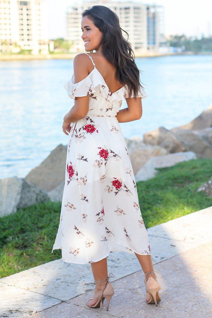 Off White Floral Wrap Dress Off White Floral Wrap Dress