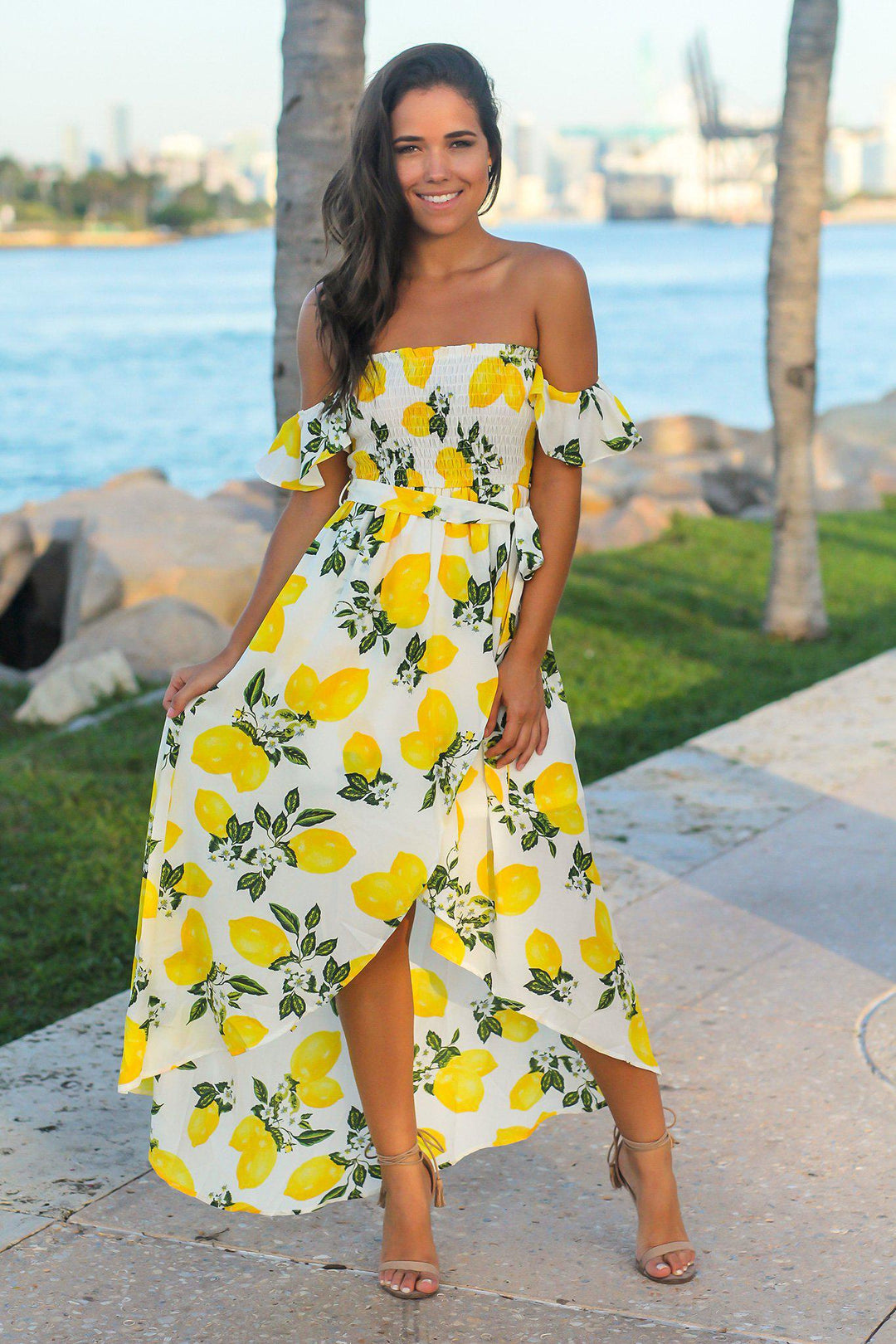 Off White Lemon Print High Low Dress | Cute Dresses Saved by the Dress Off White Lemon Print High Low Dress | Cute Dresses Saved by the Dress