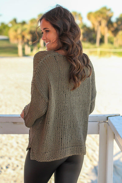 Olive Knit Top