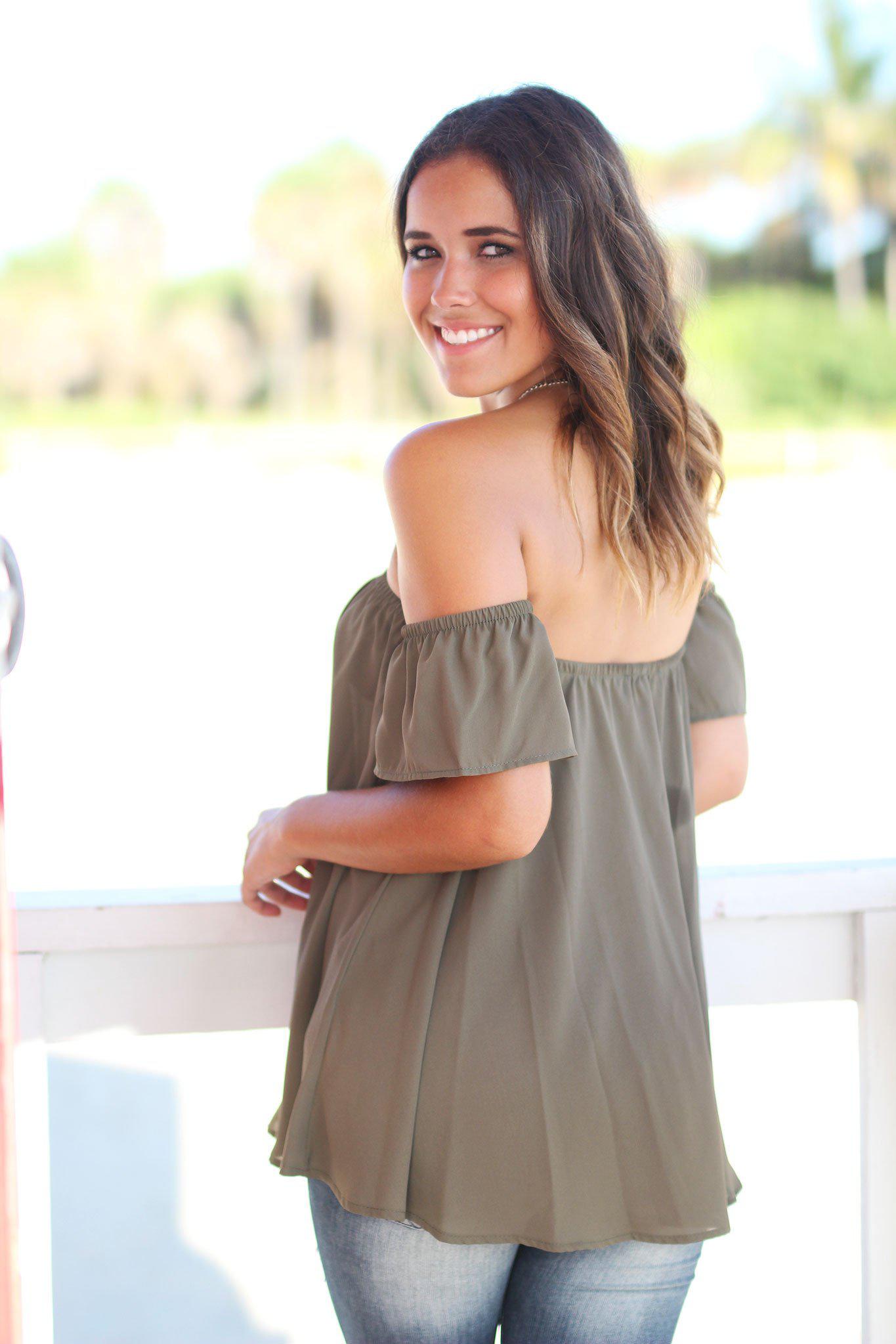 olive loose fit top