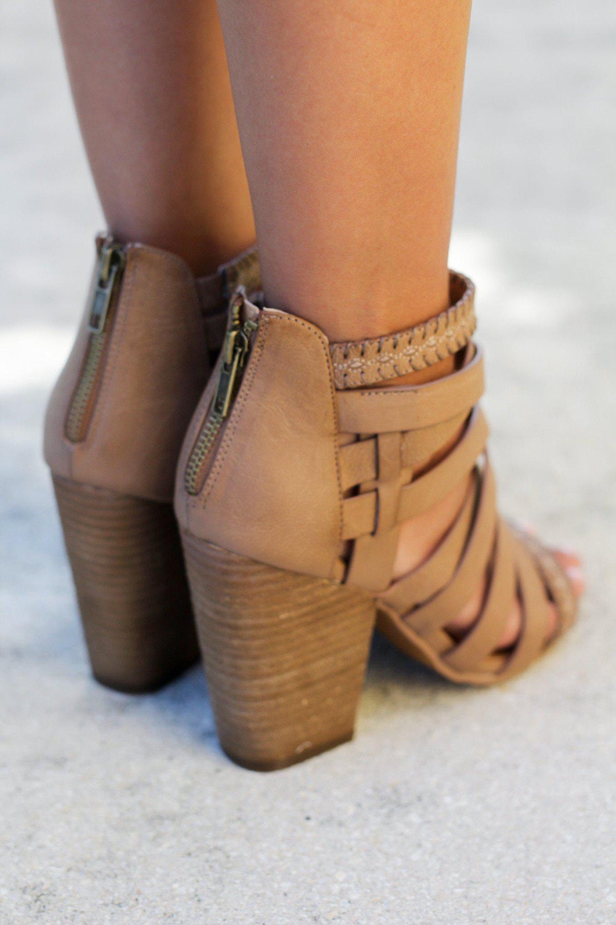 Feeling Strappy Tan Heels | Online Boutiques â Saved by the Dress