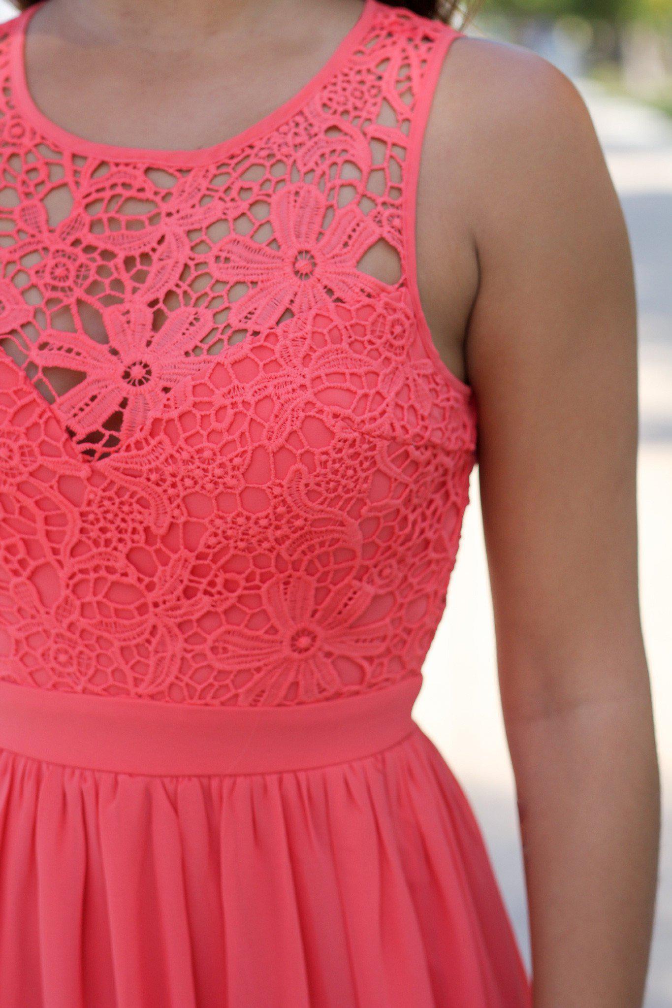 Coral Crochet Maxi Dress with Open Back | Maxi Dresses – Saved by the Dress Coral Crochet Maxi Dress with Open Back | Maxi Dresses – Saved by the Dress