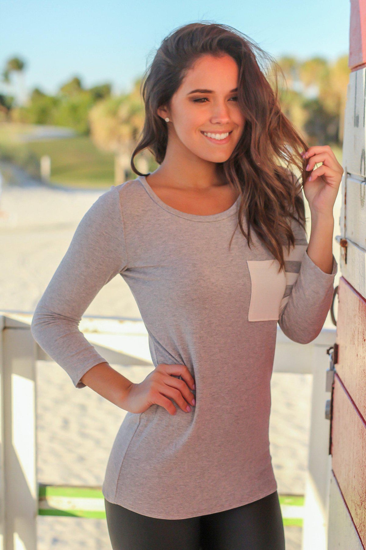 Short Sleeved Top - Taupe