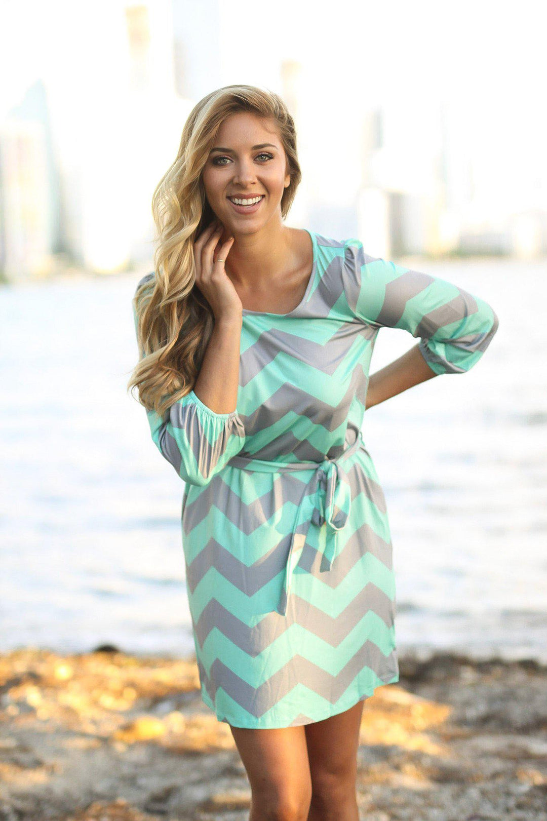Mint And Gray Chevron Dress | Short Dresses  Saved by the Dress