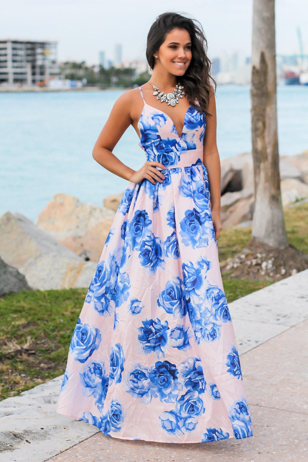 green emerald velvet dress Wedtrend Women White Blue Floral Bridesmaid Dress A-Line Off The Shoulder Tiered Print Maxi Wedding Party Guest Dress, Blue / US16W
