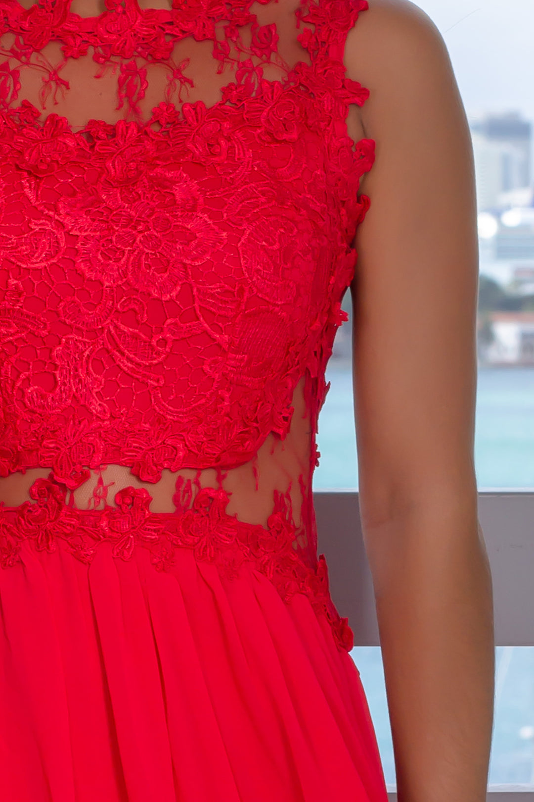 Red Lace Top Maxi Dress | Formal Dresses  Saved by the Dress