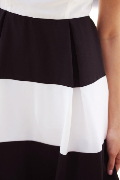 Black and White Color Block Short Dress