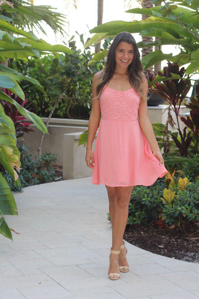 Peach Short Dress With Back Bow