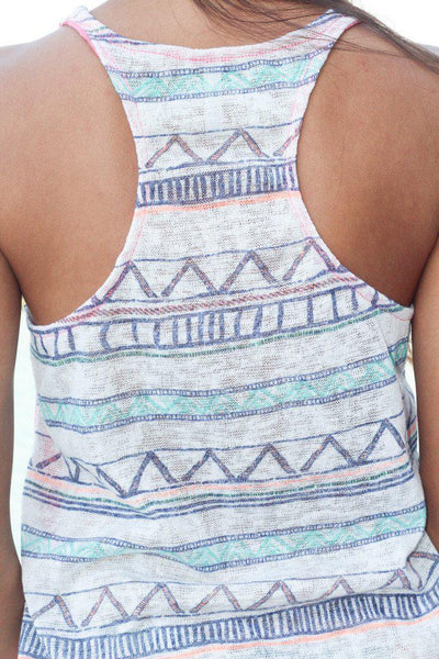 Pink Aztec Tank Top with Pocket