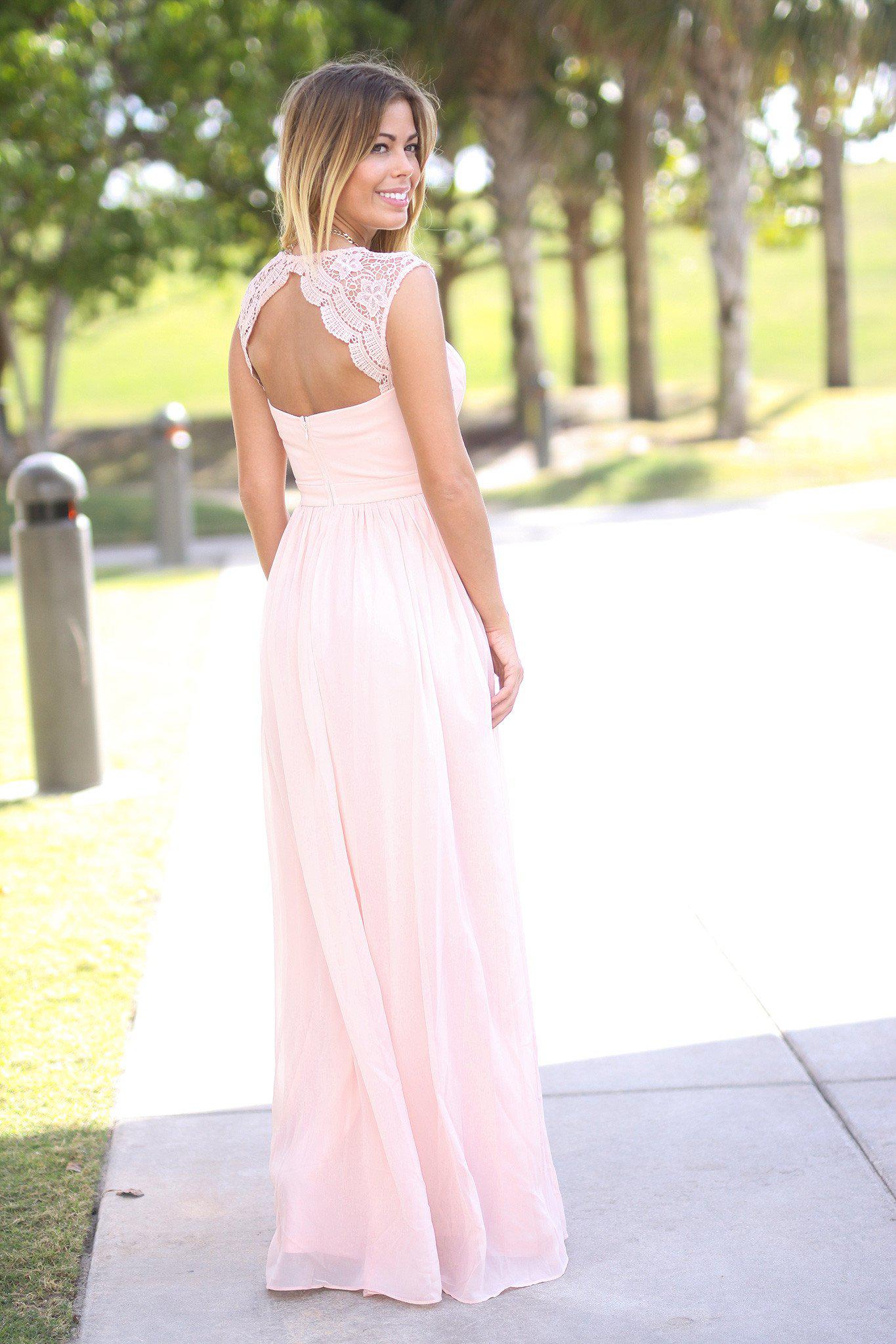 Pink Bridesmaid Maxi Dress