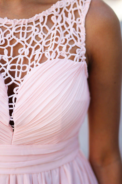 Light Pink Crochet Maxi Dress