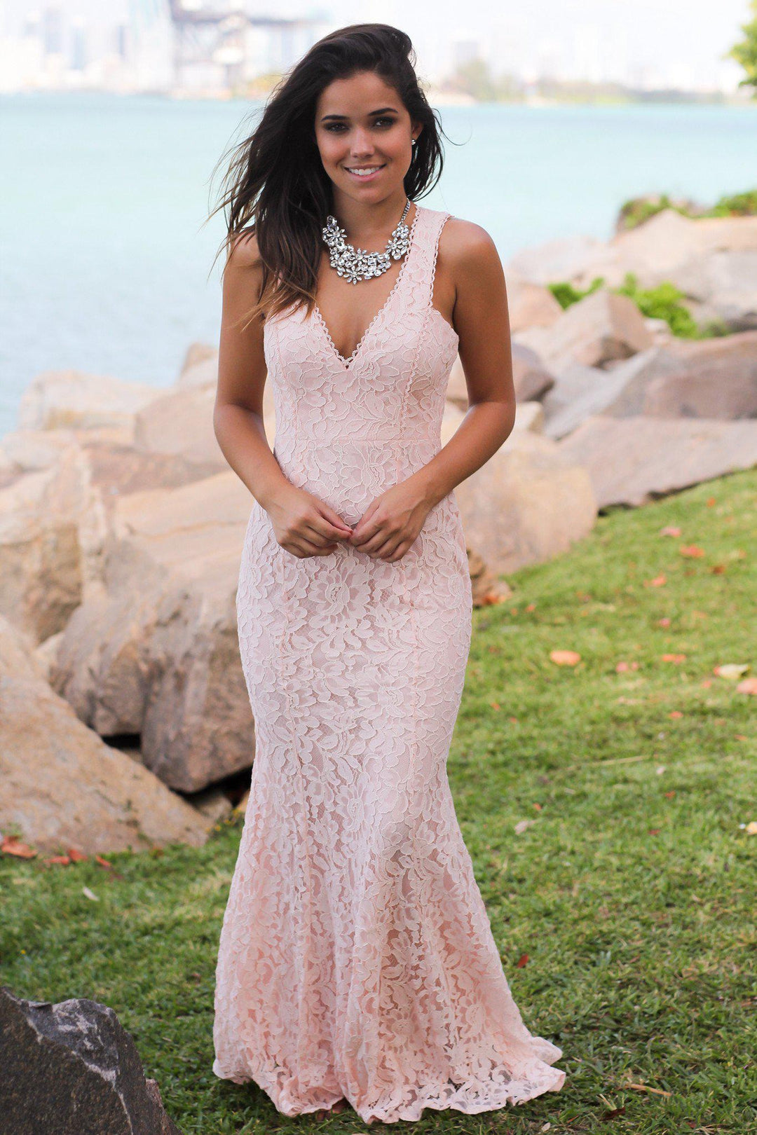 Pink Lace Sleeveless Maxi Dress | Maxi Dresses Saved by the Dress Pink Lace Sleeveless Maxi Dress | Maxi Dresses Saved by the Dress