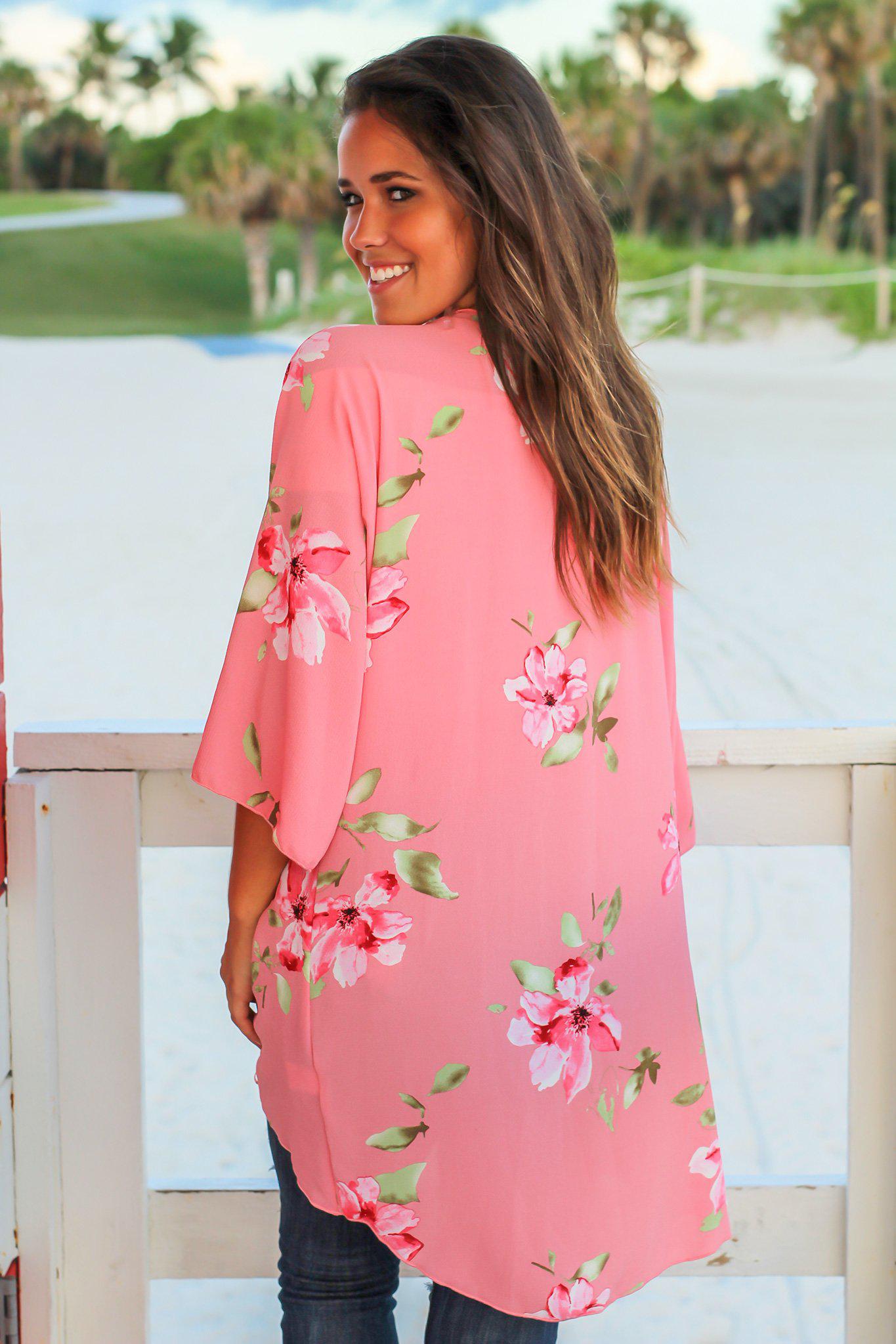 Pink Floral Kimono