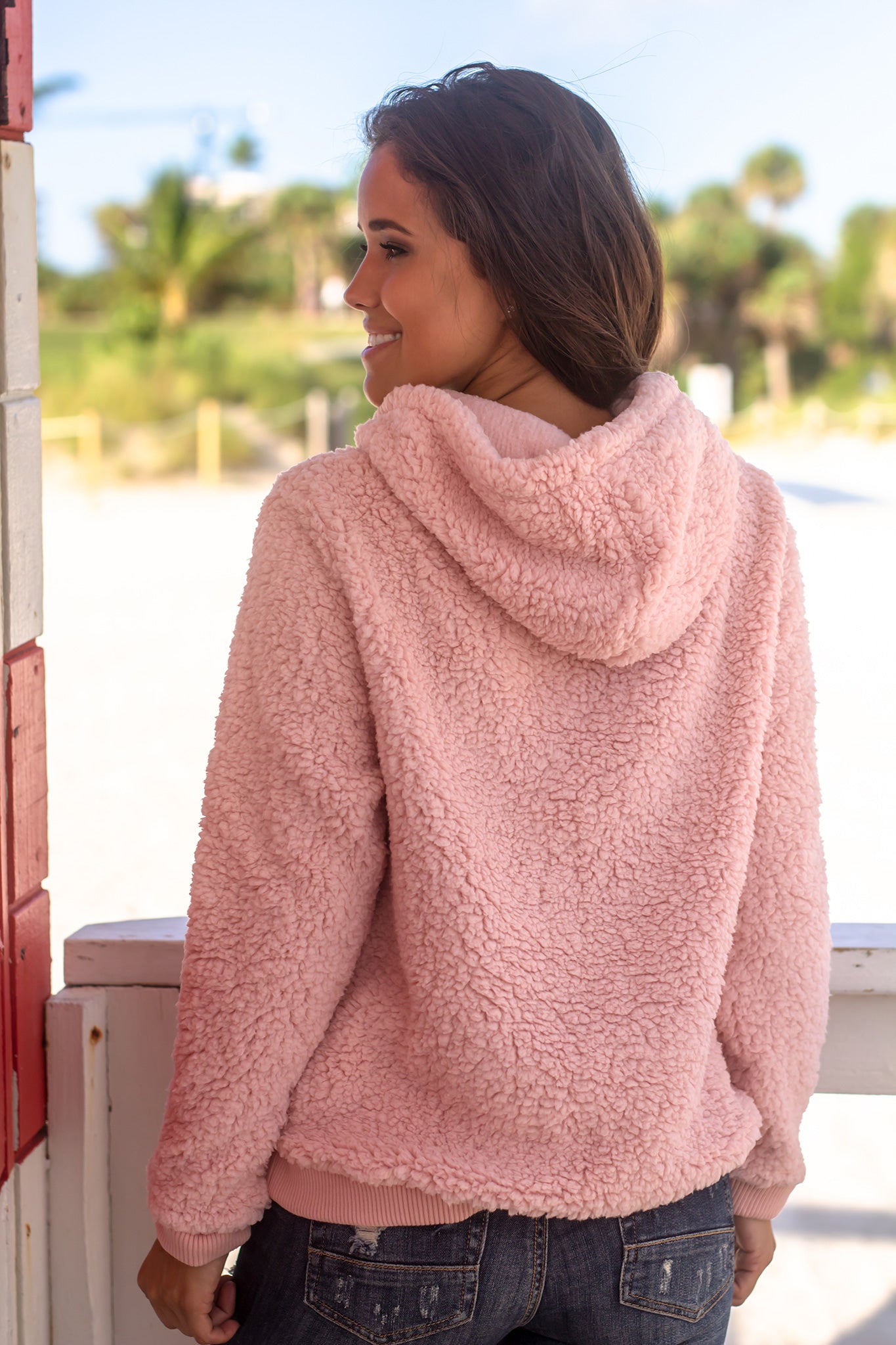 Pink Fuzzy Pullover Sweater