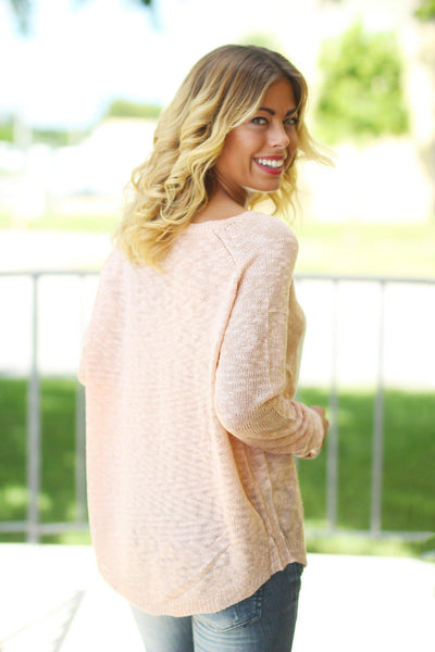 Pink Knit Sweater with Heart