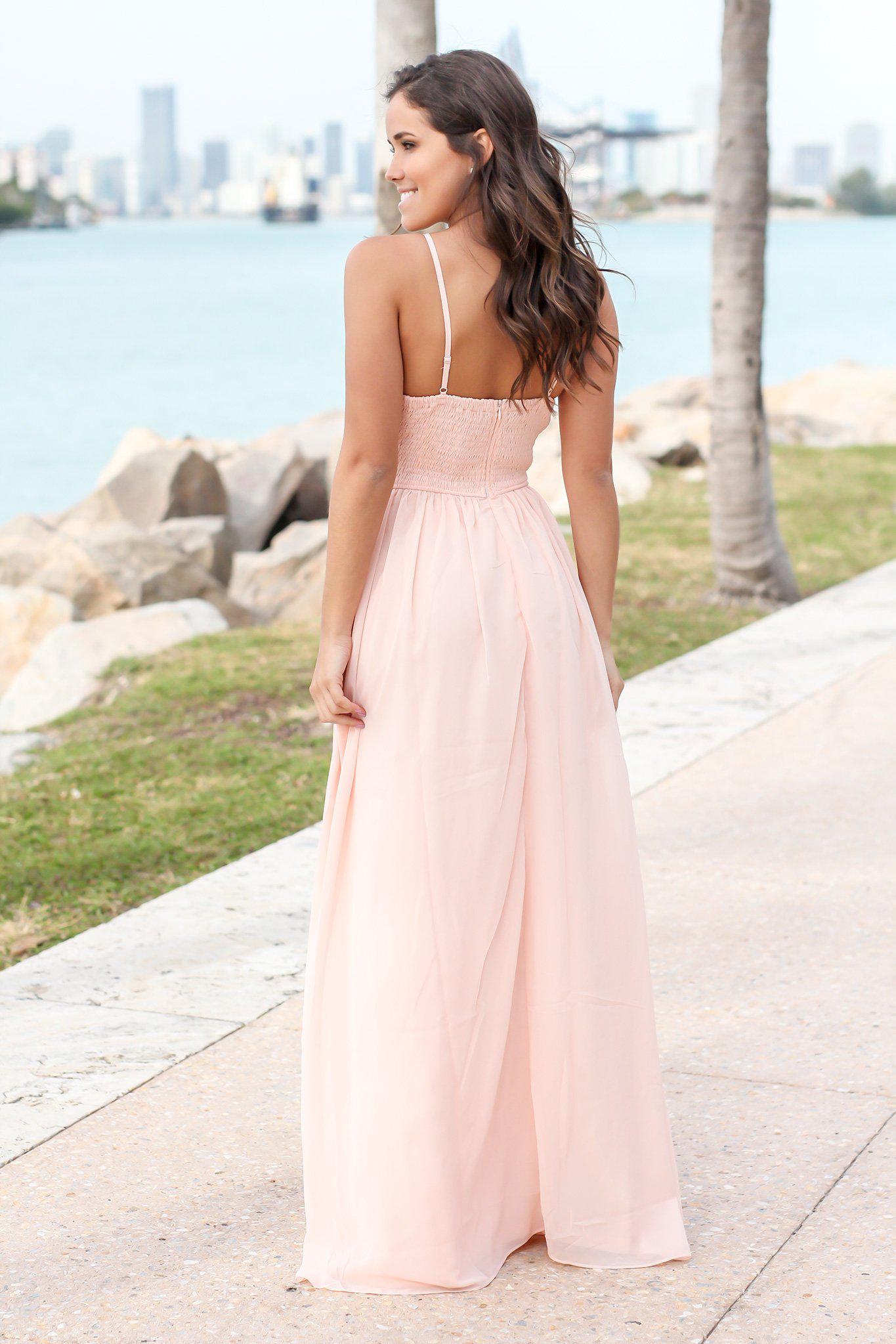 Pink Maxi Dress with Sequin Top