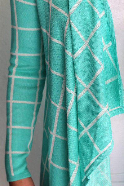 Mint Plaid Cardigan