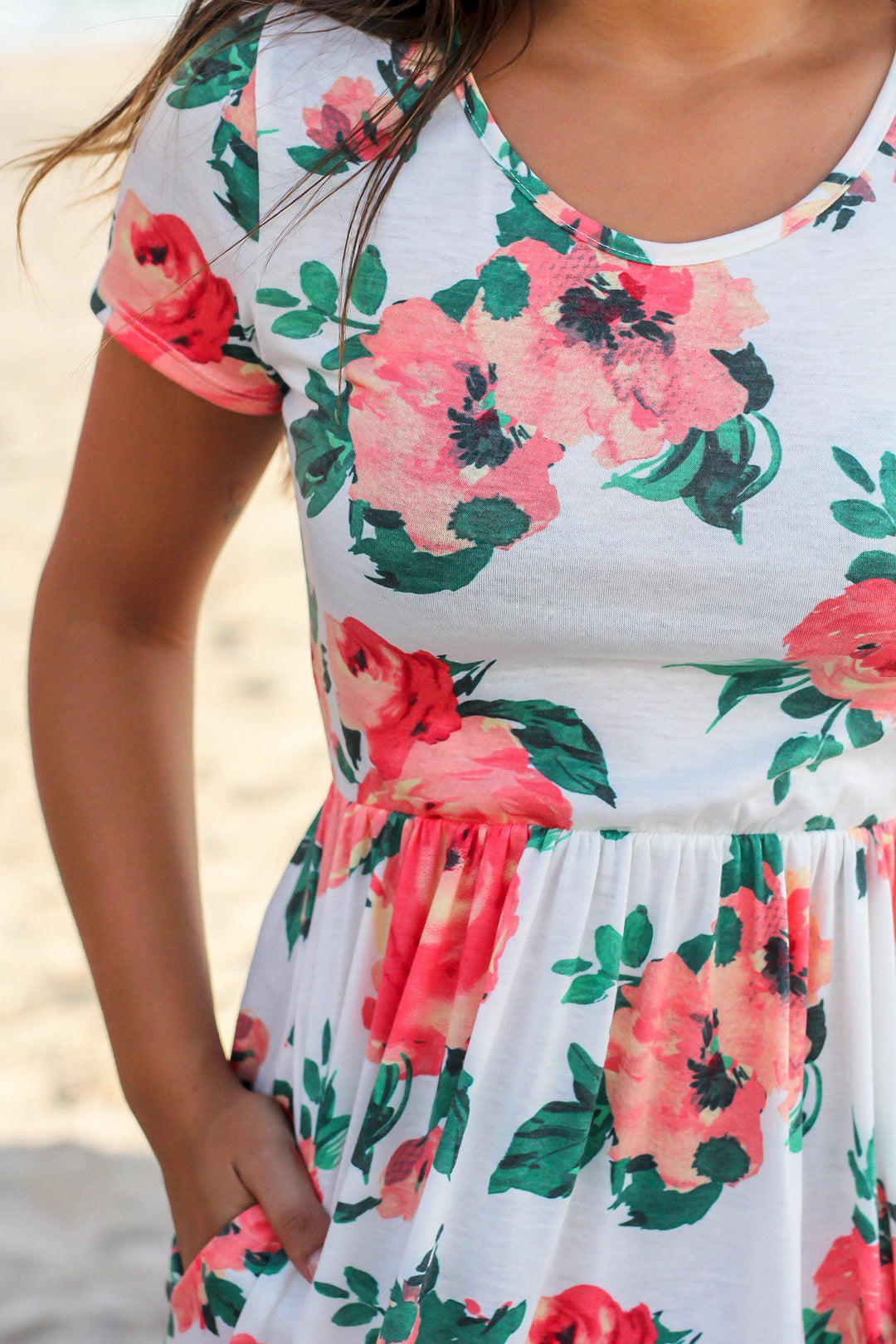 Ivory and Coral Floral Maxi Dress | Maxi Dresses Saved by the Dress Ivory and Coral Floral Maxi Dress | Maxi Dresses Saved by the Dress