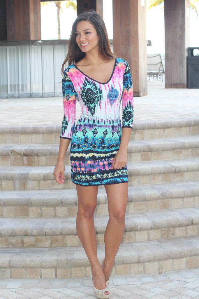 Printed Bodycon Short Dress