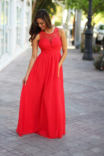 Coral Crochet Dress