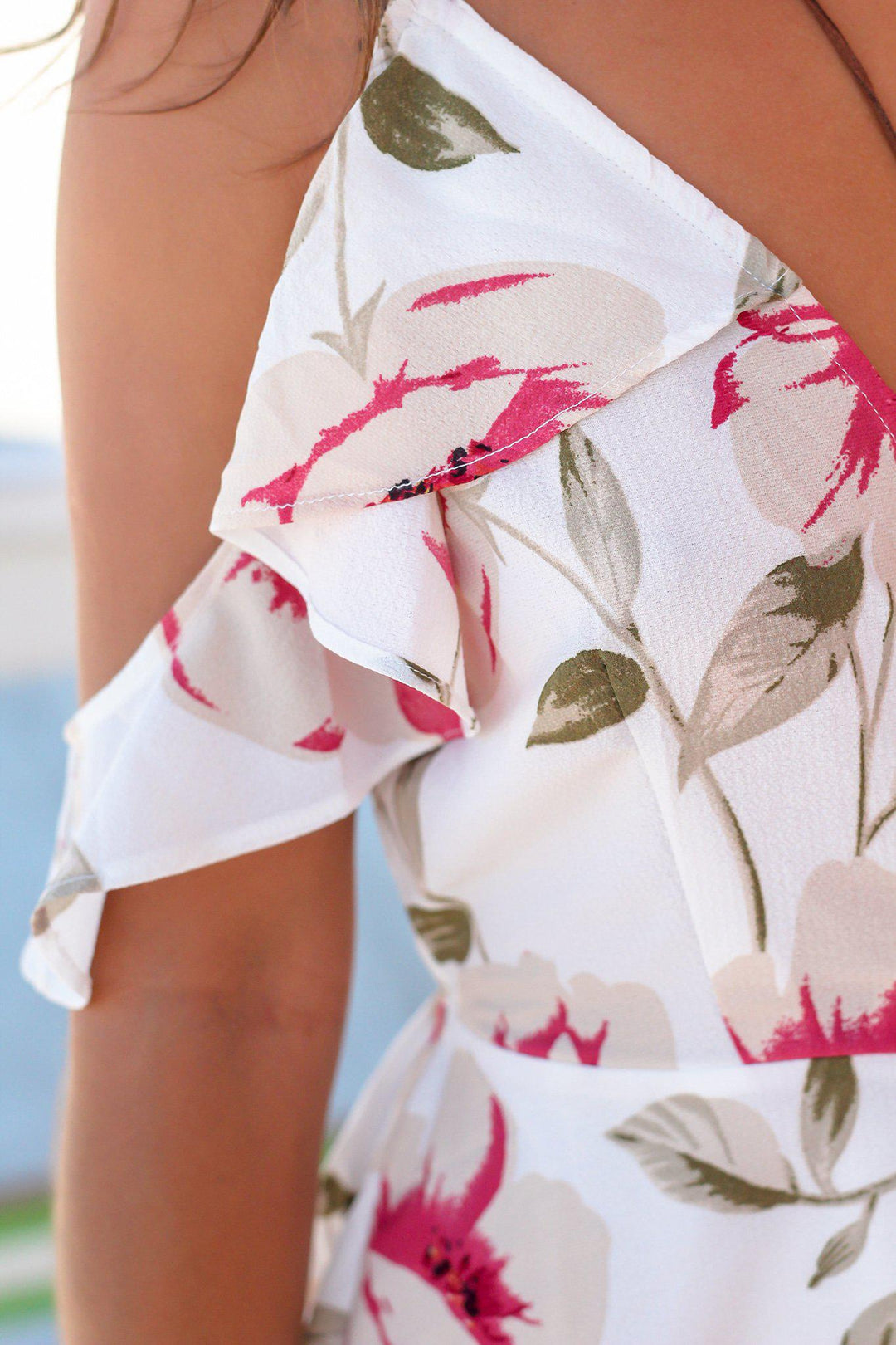 サロペット・オーバーオール・オールインワン Rose Muse off shoulder frills romper Rose Muse off shoulder frills romper