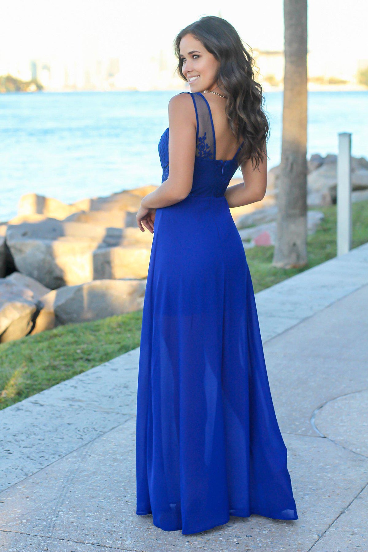 Royal Blue Embroidered Maxi Dress with Side Slit | Maxi Dresses Saved by the Dress Royal Blue Embroidered Maxi Dress with Side Slit | Maxi Dresses Saved by the Dress