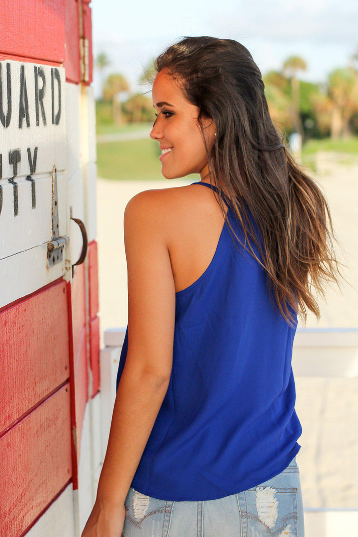 Cute royal blue tops online