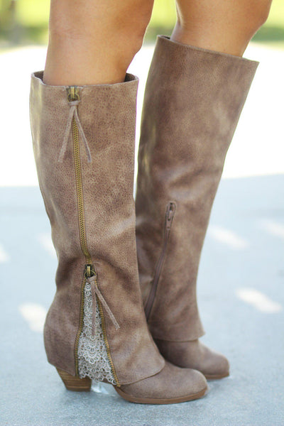Sassy Classy Taupe Boots
