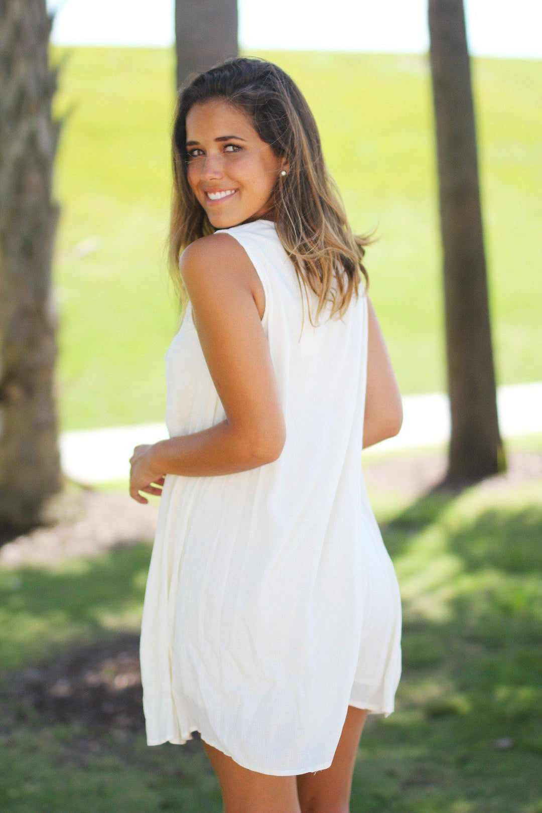 Ivory Lace Short Dress