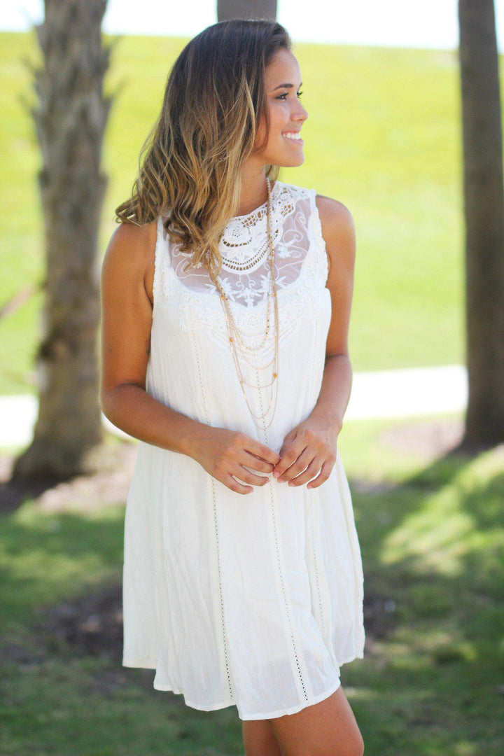 ivory lace dress short Ivory Lace V Neck Cap Sleeves Short Knee Length Wedding Dress 6 main image 1