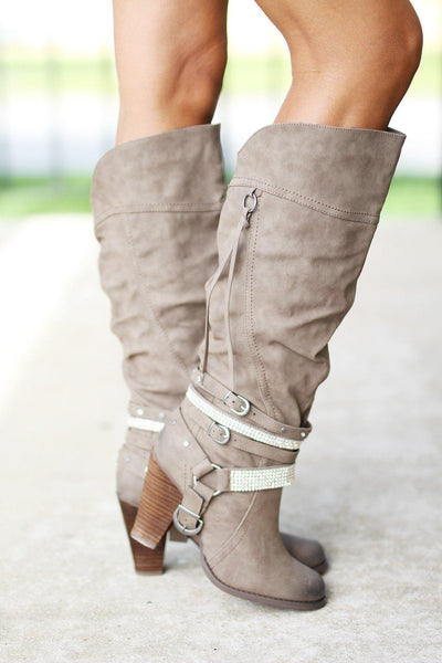 stacey taupe boots
