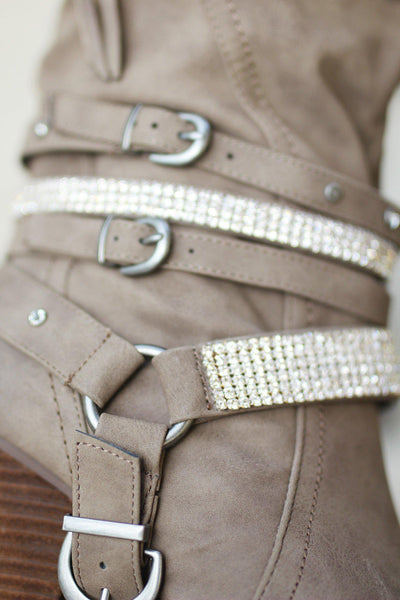 boots with studs and rhinestones