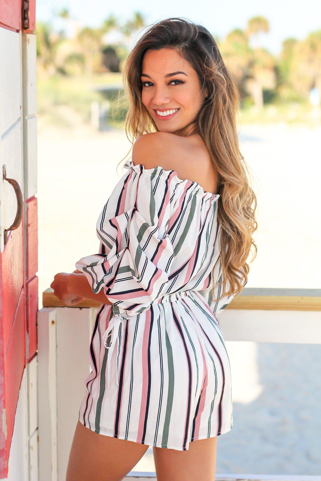 Striped Rompers