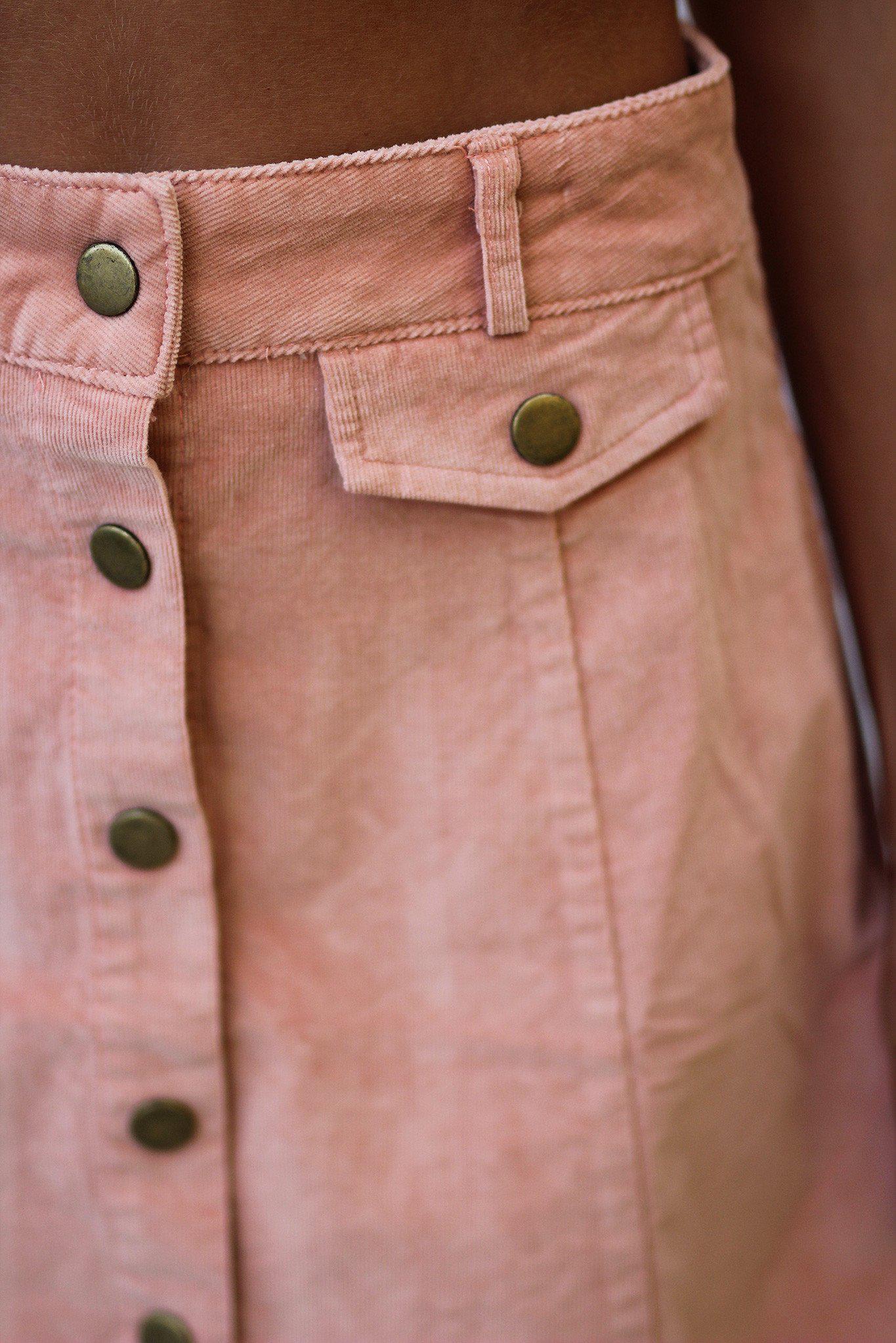 rose button up skirt