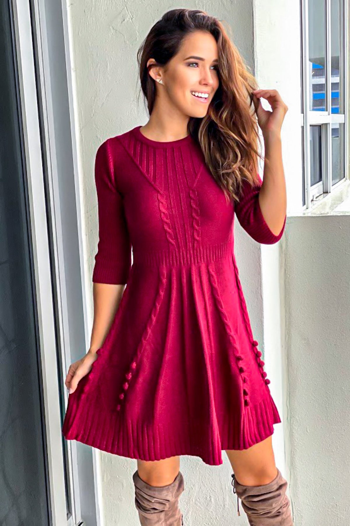 burgundy-sweater-dress-with-button-detail-short-dresses-saved-by