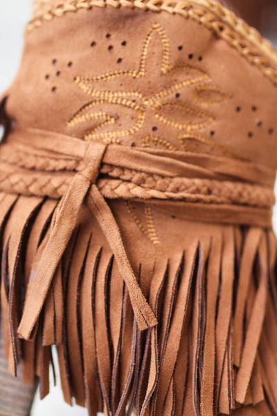 Tan Fringe Not Rated Booties