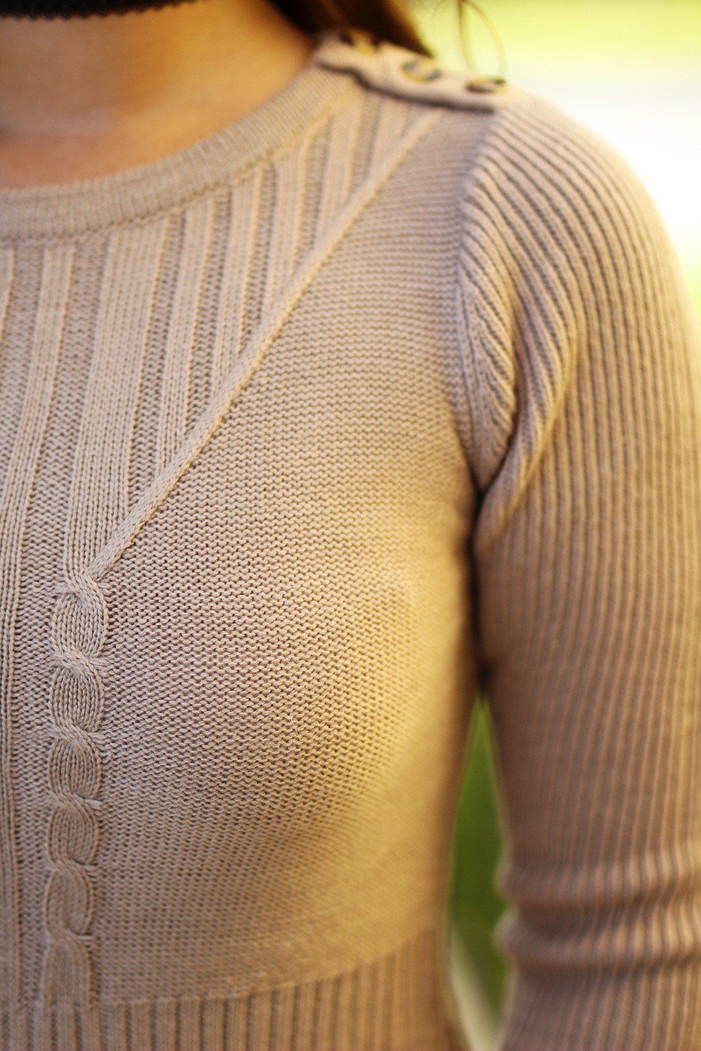 taupe knitted sweater dress