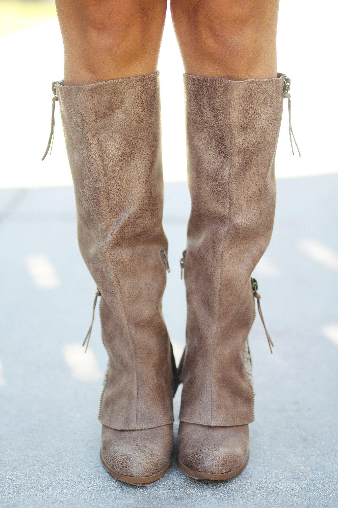 Sassy Classy Taupe Boots