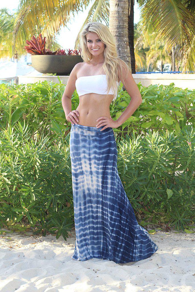 Blue Tie Dye Maxi Skirt Saved by the Dress