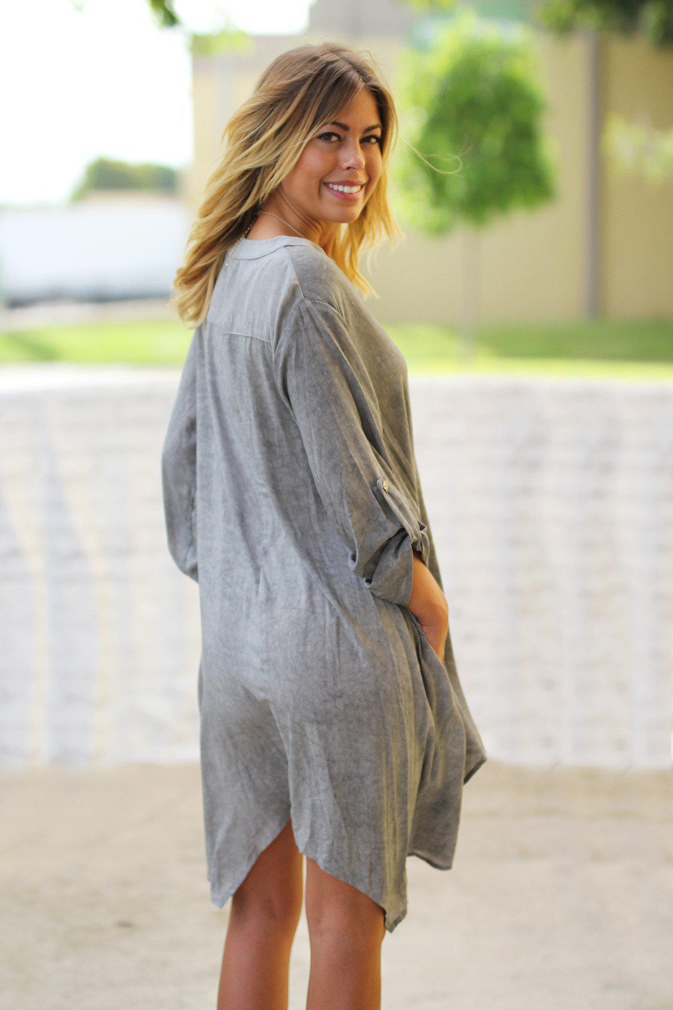 gray casual tunic