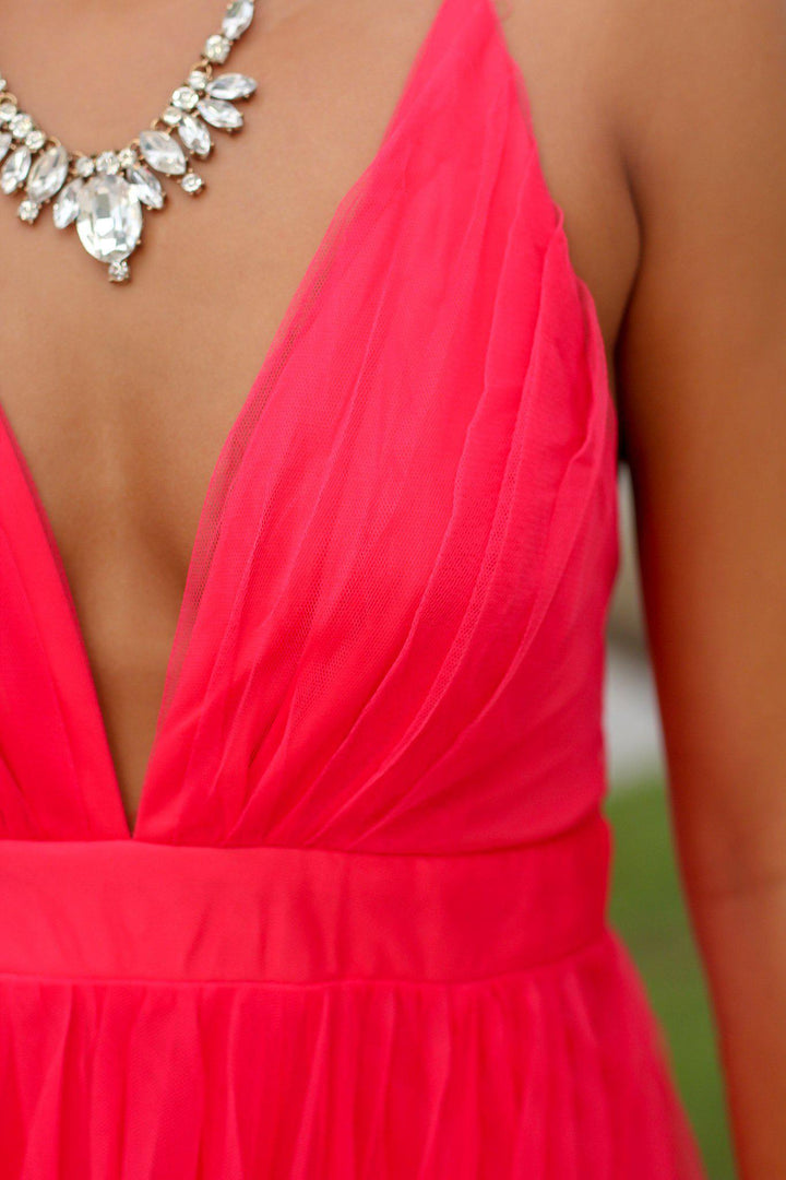knee length dresses for ladies Amaya Embellished Bandeau Maxi Dress in Watermelon